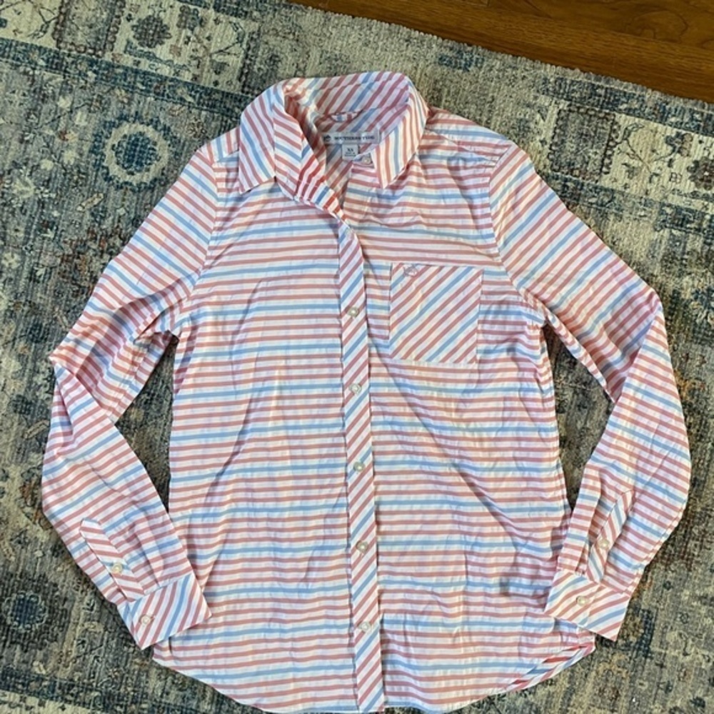 Southern Tide Emry Button Down Performance Top - image 3